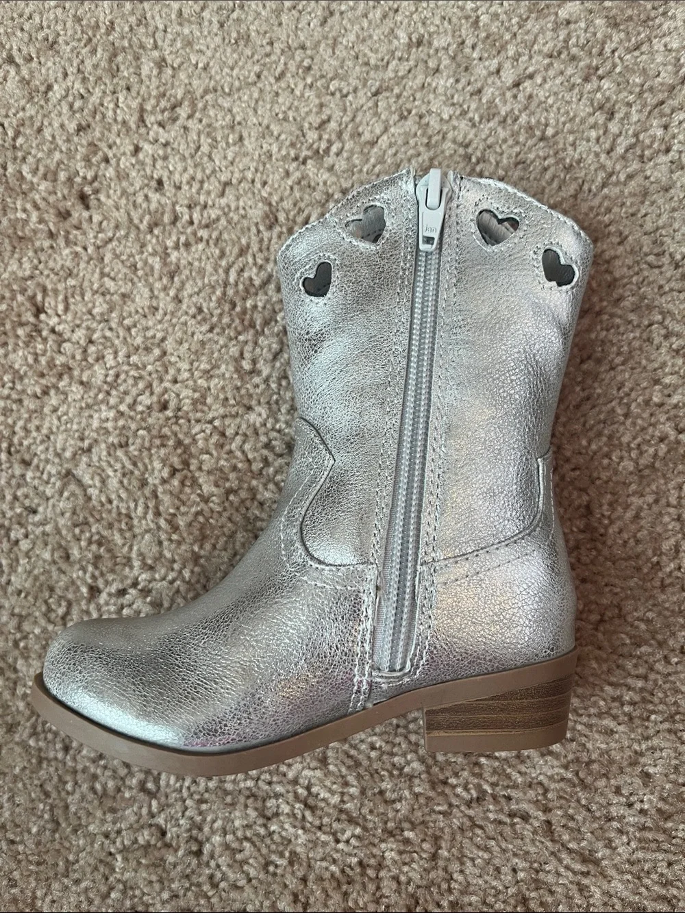 NWT Wonder Nation Silver Heart Western Boots